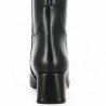 black boot large size woman leather small heel, rear view