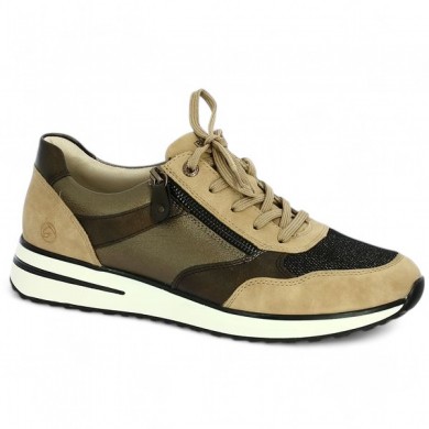 D1G08-91 sneakers Remonte beige - bronze grande taille femme, profile view