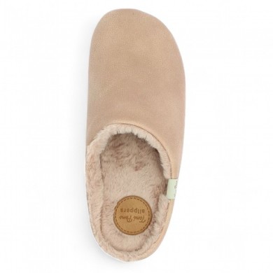 women's large size light pink slippers, top view