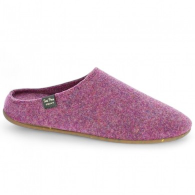 women's pink felt slippers 42, 43, 44, 45 Shoesissime, profile view