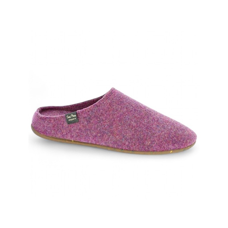 women's pink felt slippers 42, 43, 44, 45 Shoesissime, profile view