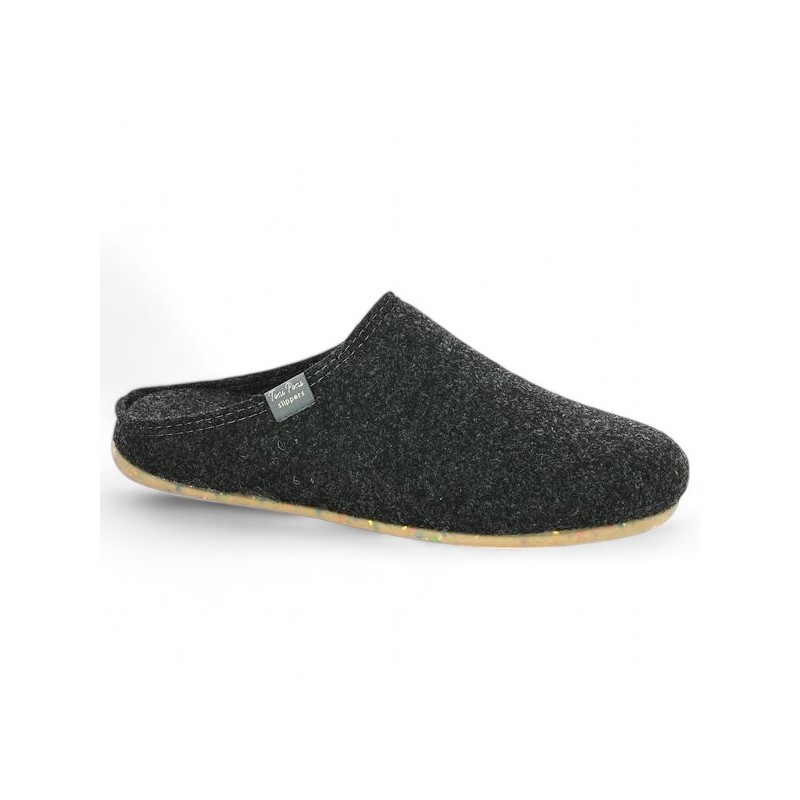 women's slippers grey black 42, 43, 44, 45 Shoesissime, profile view