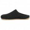 women's felt slipper black antracite large size, top view