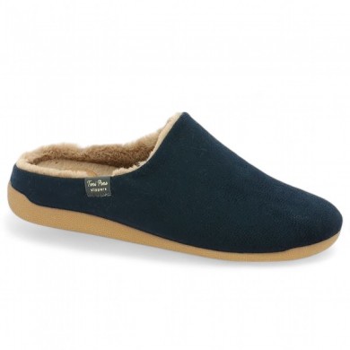 chaussons femme grande taille bleu toni pons, vue profil