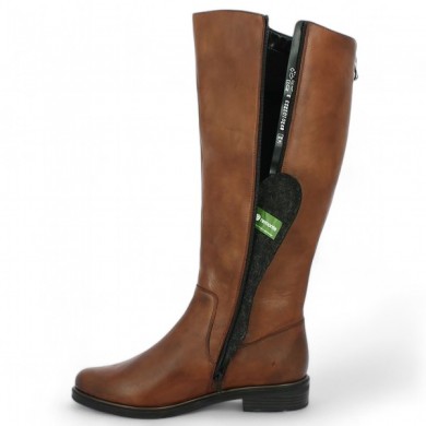 Botte mollet fort cuir camel 42, 43, 44, 45 Shoesissime, vue intérieure