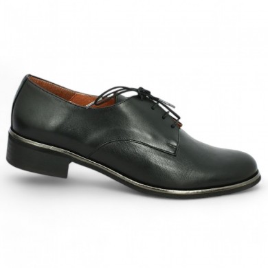 women's black leather derby 42, 43, 44, 45 Shoesissime, side view