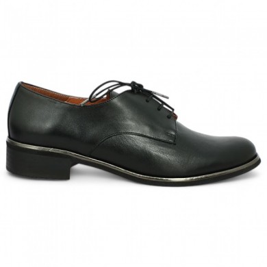 black leather derby large size woman Shoesissime, side view