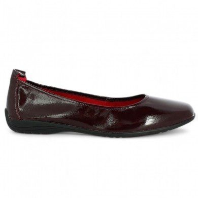 Fenja 01 ballerine vernie bordeaux grande taille Josef Seibel, vue coté