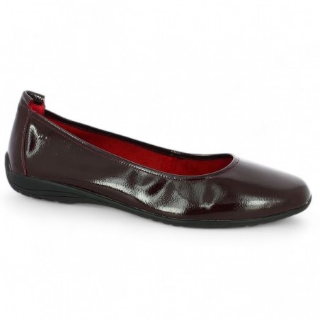 burgundy patent ballerina 42, 43, 44, 45 Josef Seibel, profile view