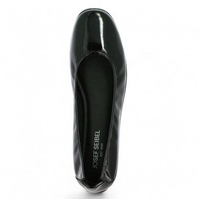 ballerine grande taille bout carré Vernis noir grande pointure Josef Seibel, vue dessus