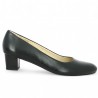 escarpin grande taille femme cuir noir petit talon Shoesissime, side view