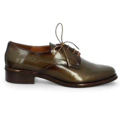 derbies grande pointure vernis bronze Shoesissime, side view