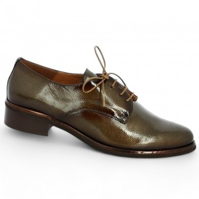 derbies grande taille vernis bronze Shoesissime, profile view