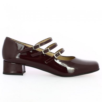 chaussures maryjane brides grande taille femme bordeaux Folie's Shoesissime, side view