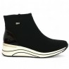 D0T73-03 sneakers stretch black 42, 43, 44, 45 wedge sole Remonte, side view