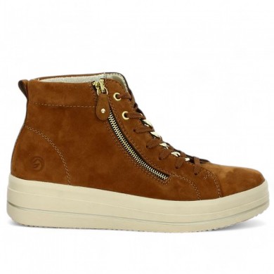 D1C70-22 high-top sneakers large size camel gold chain Remonte, side view