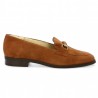 chic moccasin velvet camel woman large size Shoesissime, side view