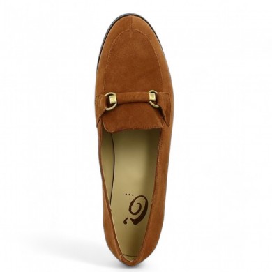 mocassin chic velours camel femme 42, 43, 44, 45 Shoesissime, vue dessus