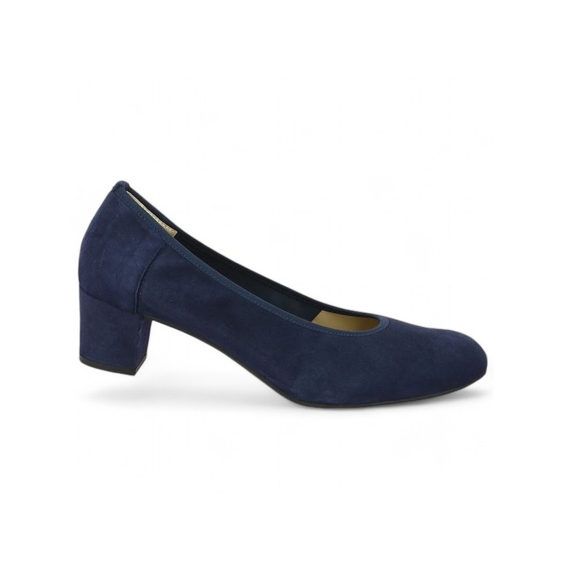 escarpin velours bleu marine petit talon femme 42, 43, 44, 45 Shoesissime, view profile