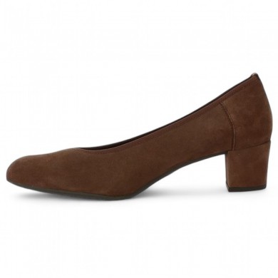 chaussures petit talon velours marron petit talon femme grande taille Shoesissime, vue intérieure