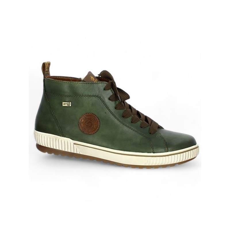 women's khaki green sneakers large size Remonte, profile view