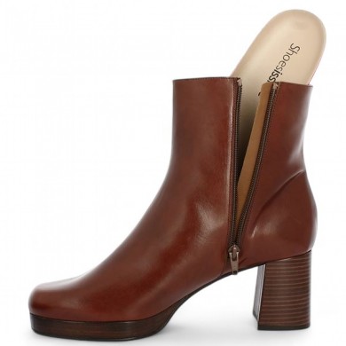 bottines plateforme camel semelle amovible 42, 43, 44, 45 femme, vue détails