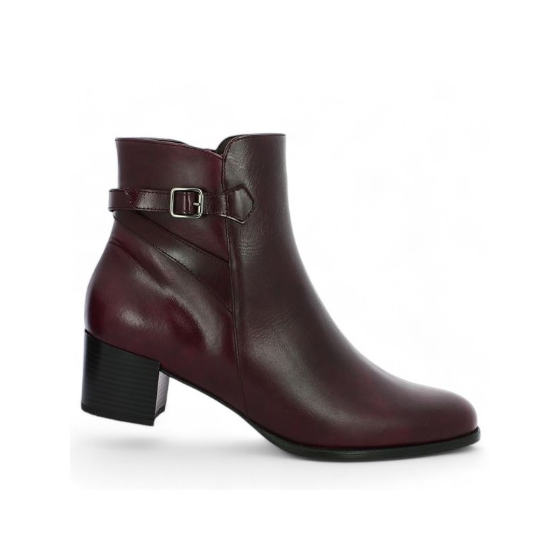 Sylvia Boots petit talon confort grande taille Bottines bordeaux femme 42 43 44 45 Shoesissime