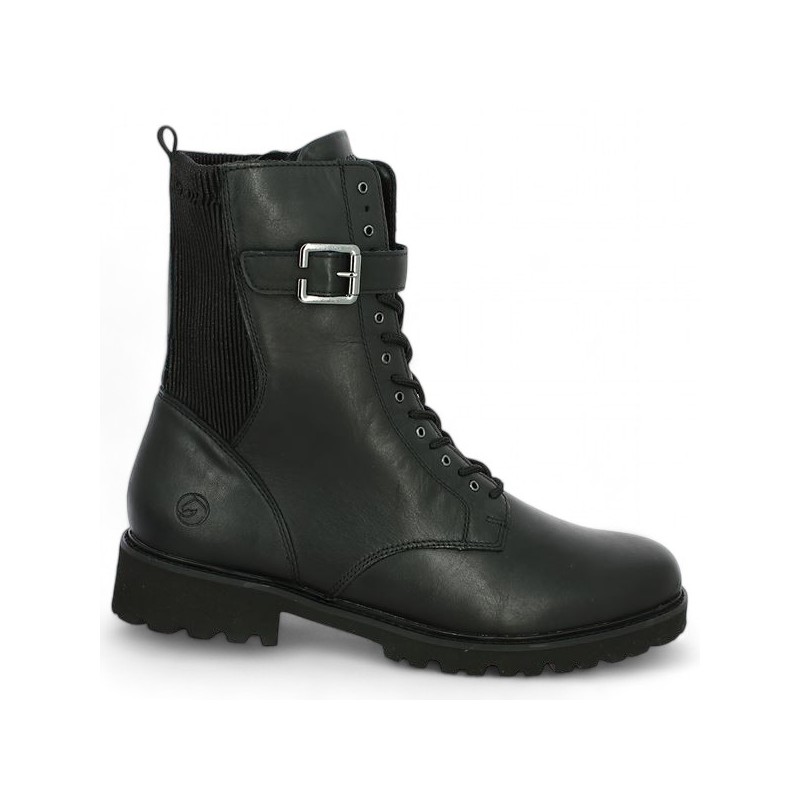 D8664-00 boots noire à lacets Remonte grande taille, vue profil