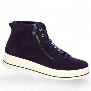 D1C70-30 large size women's sneakers Remonte purple eggplant Shoesissime, profile view