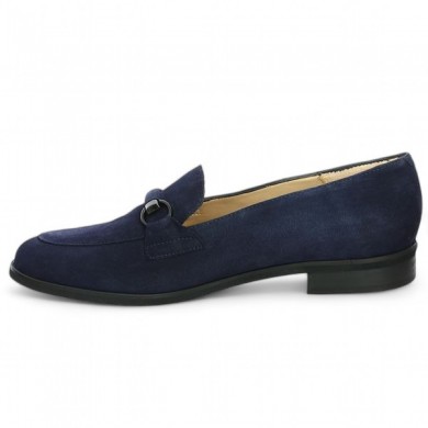 moccasin grande size velours bleu Shoesissime, interior view