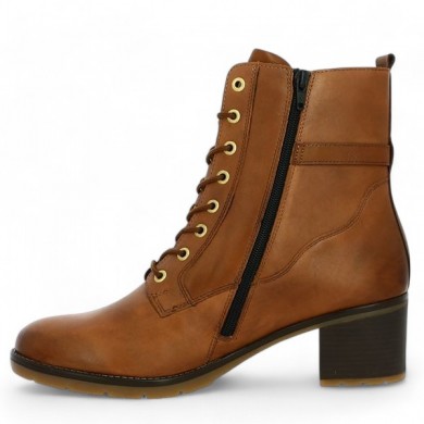 lace-up boots large size camel brown leather Shoesissime trend, inside view