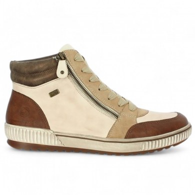 D0778-60 Tennis montante Remonte confort beige camel femme 42, 43, 44, 45 vue coté