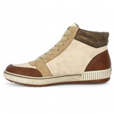 Sneakers montante femme grande pointure Remonte beige camel , vue intérieure