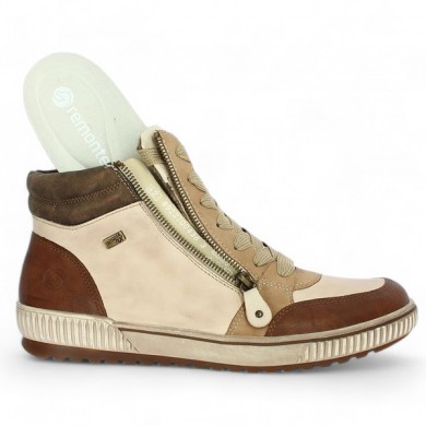 Women's sneakers large size zipper removable sole beige camel Shoesissime, view details