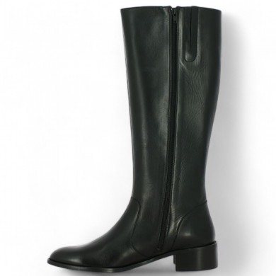 bottes cavalières cuir noir femme grande taille Shoesissime, vue intérieure