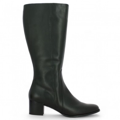 black wide calf boot 42, 43, 44, 45 small heel Shoesissime, side view