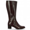 Shoesissime large calf brown leather boots, side view