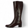 Women's tall brown boots, wide calves, inside view