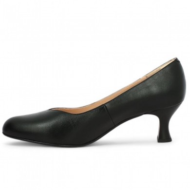 Escarpin noir femme grande taille talon bobine confort Shoesissime, vue intérieure