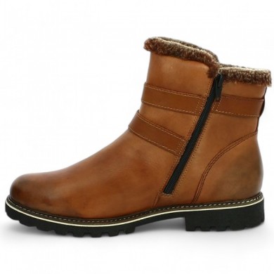 D8484-24 boots camel fourrée chaud femme 42, 43, 44, 45 Shoesissime, vue intérieure