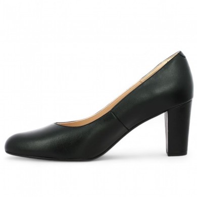 Shoesissime thick heel black shoes large size woman, inside view