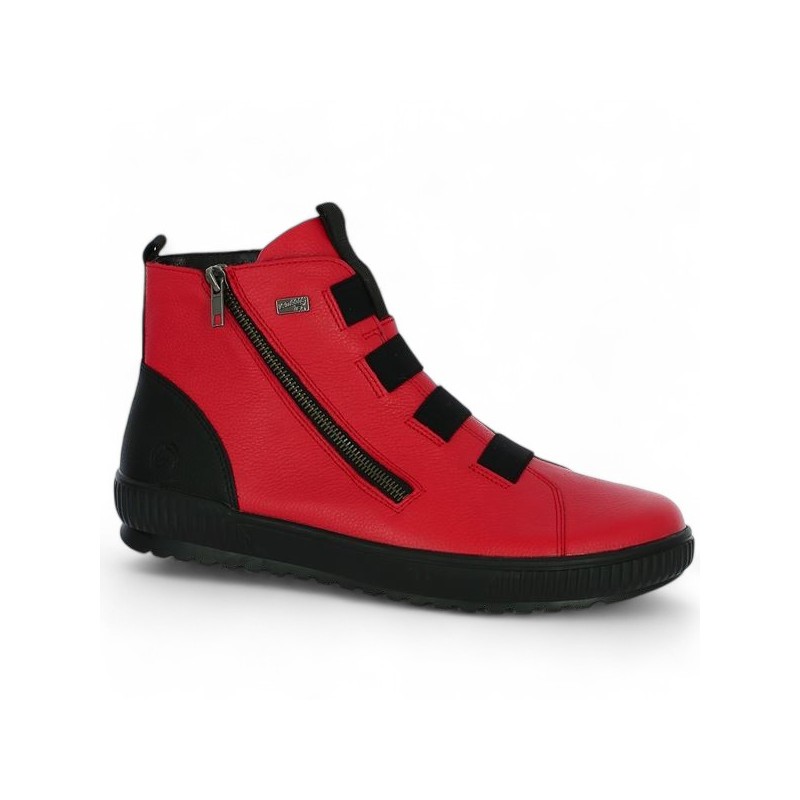 D0779-33 Red and black Remonte women's sneakers large size Shoesissime, profile view