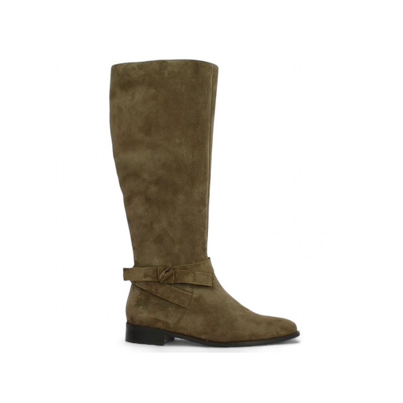 Botte cavalière cuir taupe femme 42, 43, 44, 45 Shoesissime, vue coté