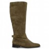 Botte cavalière cuir taupe femme 42, 43, 44, 45 Shoesissime, vue coté