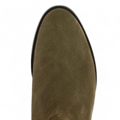 Botte cavalière femme grande taille cuir taupe Shoesissime, vue dessus