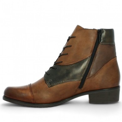 Bottine marron confort petit talon femme grande taille Shoesissime, vue intérieure