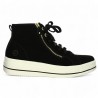 D1C70-02 Remonte sneakers black velvet gold chain, side view