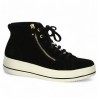 D1C70-02 Remonte sneakers black velvet gold chain, profile view