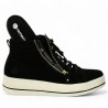 Women's large size sneakers Remonte black velvet with gold chain, view details