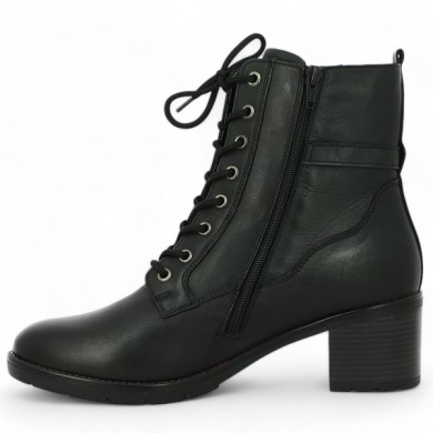 Bottines à lacets et petit talon noir femme 42, 43, 44, 45 Shoesissime, vue intérieure